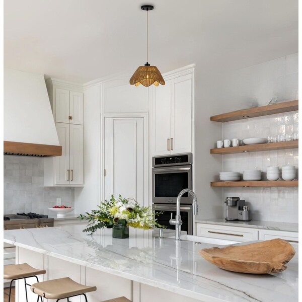 Black boho pendant light top