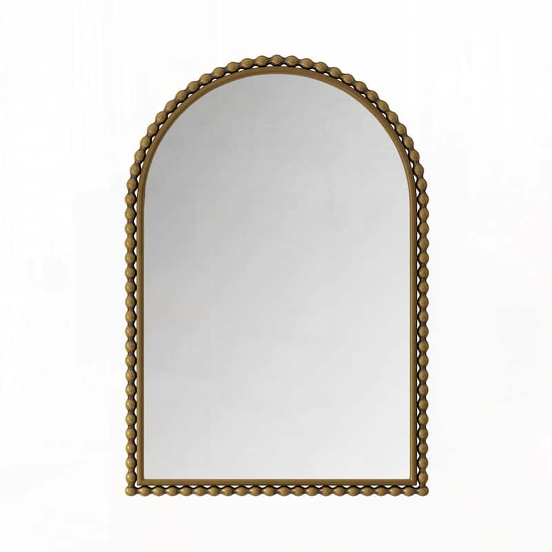 Wall Hanging Iron Art Arch Vintage Vanity Mirror - Gold