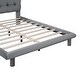 preview thumbnail 11 of 10, Gray Full Size Velvet Platform Bed with LED Frame, Thick & Soft Fabric