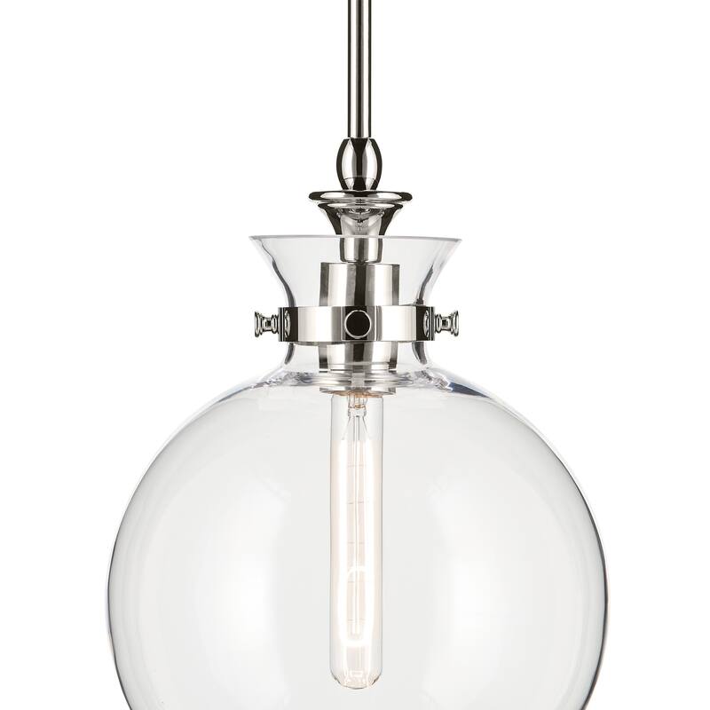 Kichler Lighting Laria 10.25 Inch 1 Light Pendant with Clear Glass in Polished Nickel