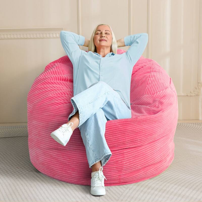 Corduroy Bean Bag Chair, Convertible Chair Folds from Bean Bag to Bed