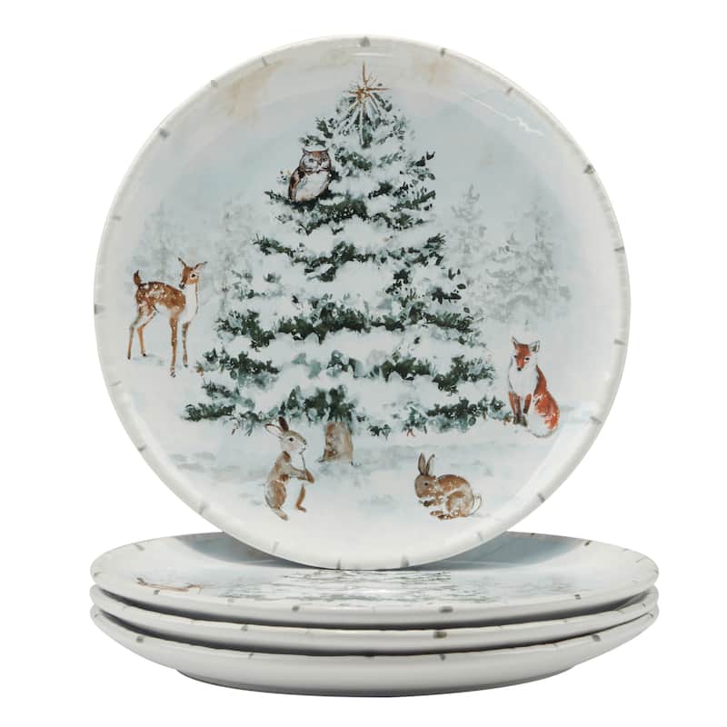 Certified International Winter Frost 11.25" Dinner Plates, Set of 4 - 11.25" Diameter x 1"