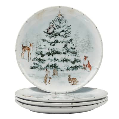 Certified International Winter Frost 11.25" Dinner Plates, Set of 4 - 11.25" Diameter x 1"