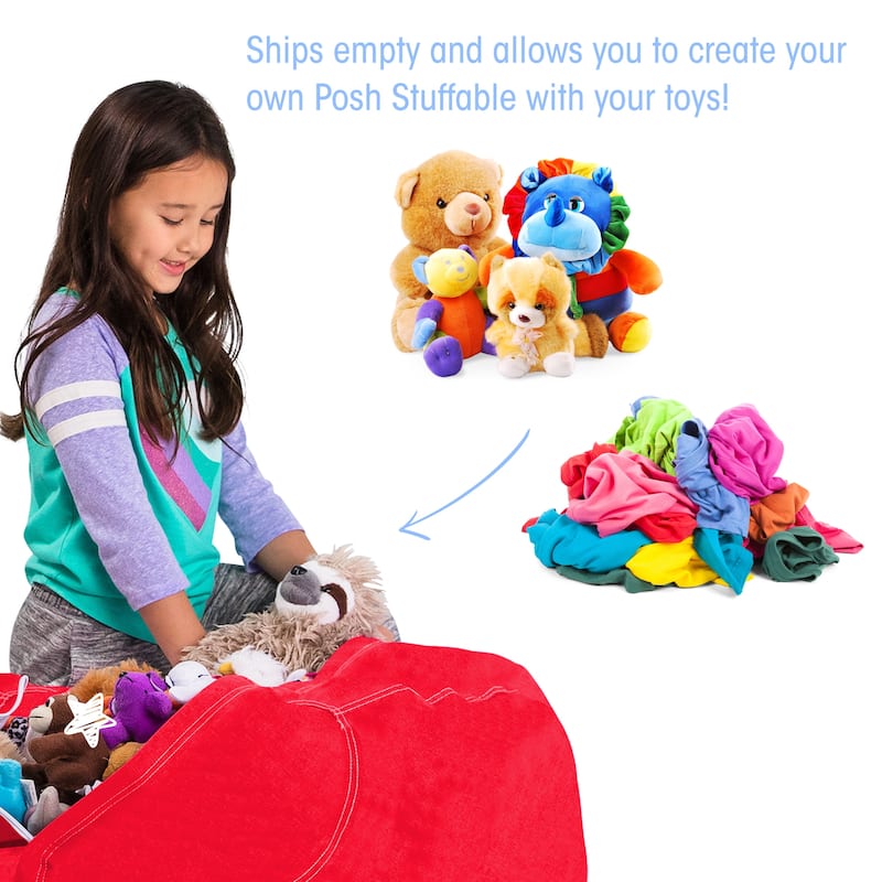 Kids' Stuffed Animal Storage Bean Bag Chair Cover or Toy Organizer