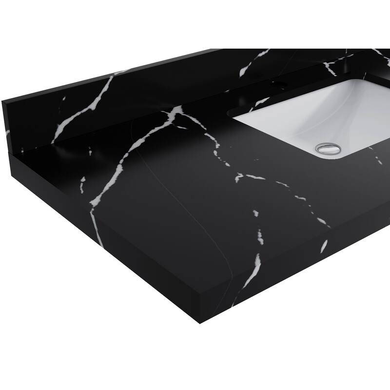 Willow Collections 36 x 22 Boston Center Sink Left Bathroom Vanity with Countertop