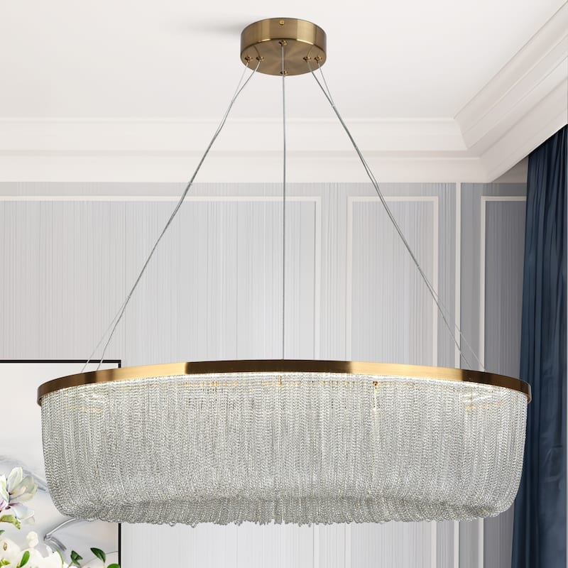 Modern LED Fringe Chandelier Island Lights for Kitchen Island - Gold