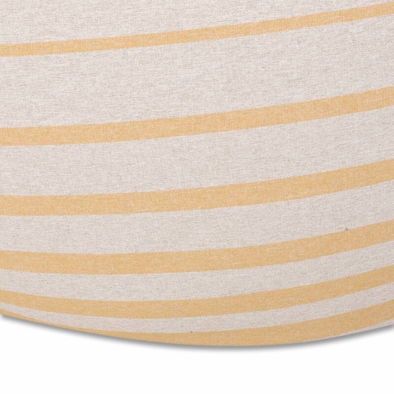 Bohemio 5 Foot Rounded Bean Bag, Natural Color / Striped Yellow - Yellow