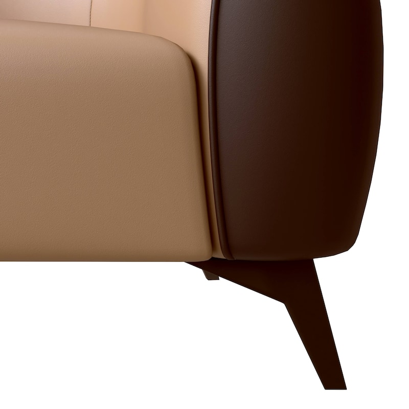 Single-Seater Sofa Armchair Upholstered in Vegan Leather with Metal Legs Opula Series by LeisureMod