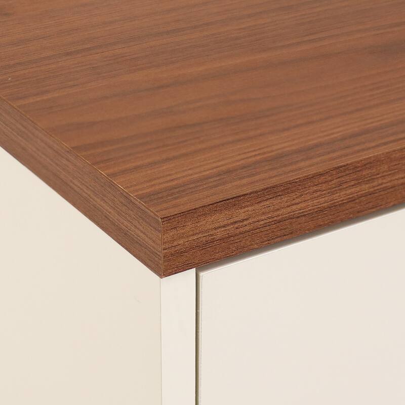Sunnydaze Mid-Century Modern 2-Door Accent Cabinet with Shelves