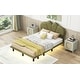 preview thumbnail 5 of 10, Cloud-Shaped Headboard Design Low Profile Bed with Multi-Support Legs & UnderBed LED, PU Leather Platform Bed Frame,Full, Green