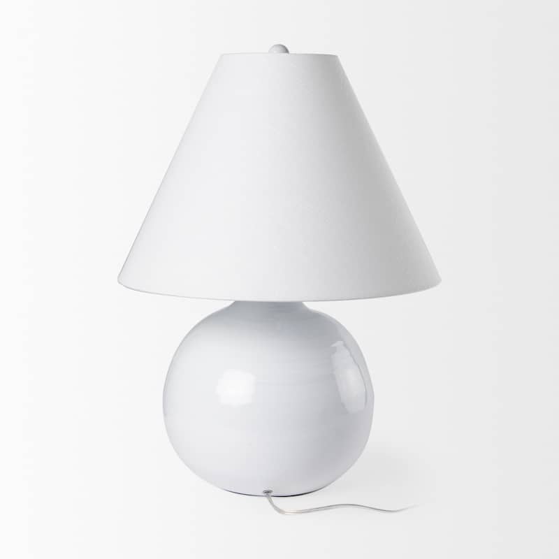 Mehdi Cream Ceramic w/Cream Fabric Shade Table Lamp