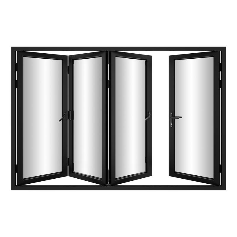 KaMic 120" x 96" 4-Panel Aluminum Patio Folding Door Left to Right-Outswing