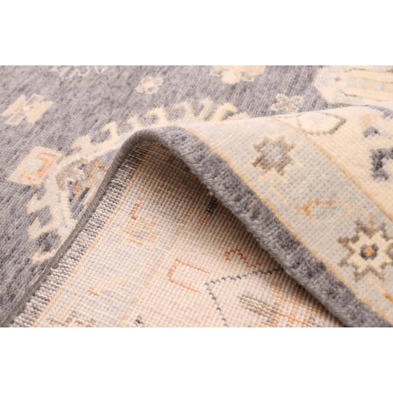 ECARPETGALLERY Hand-knotted Jules Sultane Dark Grey Wool Rug - 8'0 x 9'11