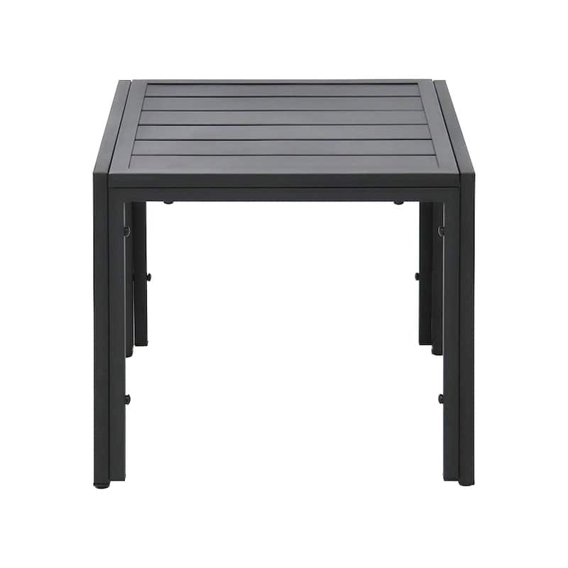 Maypex Outdoor Steel Slat End Table Black