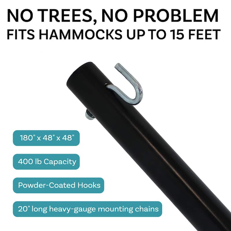 Sunnydaze 2-Person Soft-Spun Polyester Rope Hammock with Stand - Blue