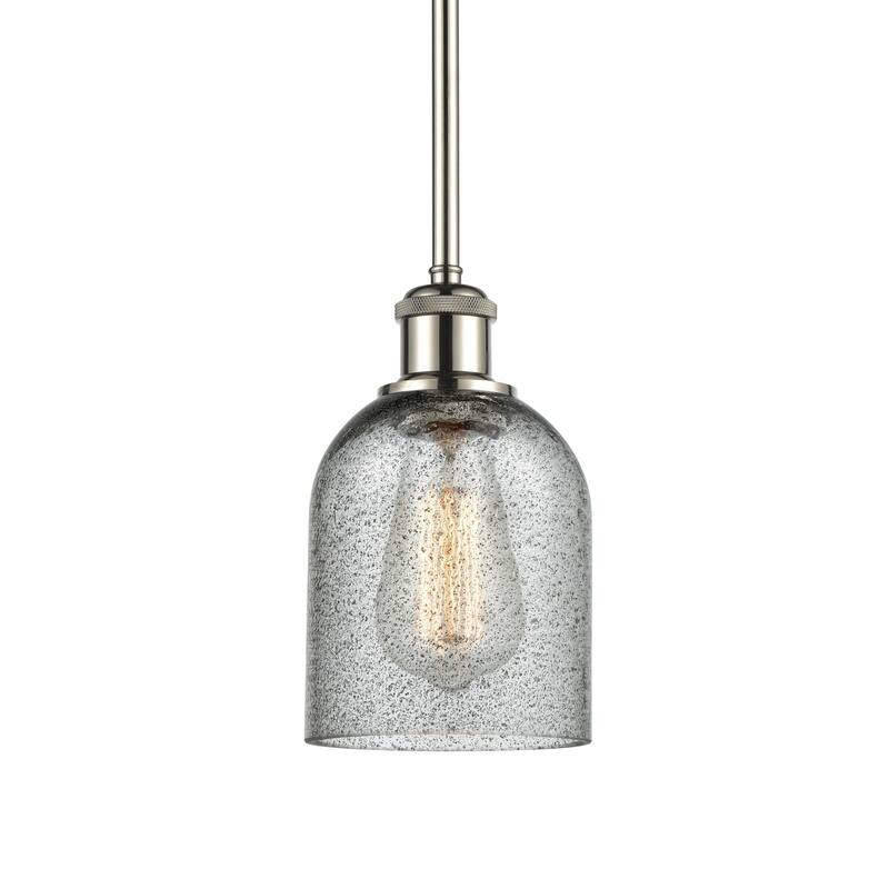 Innovations Lighting 516-1S-10-5 Caledonia Pendant Caledonia 5" Wide - Charcoal / Polished Nickel