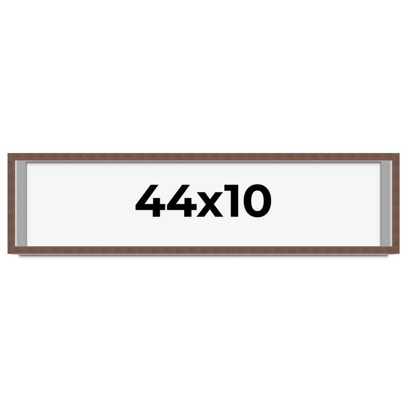 44x10 Shadow Box Frame Brown | 1.125 inches Deep Real Wood Rustic