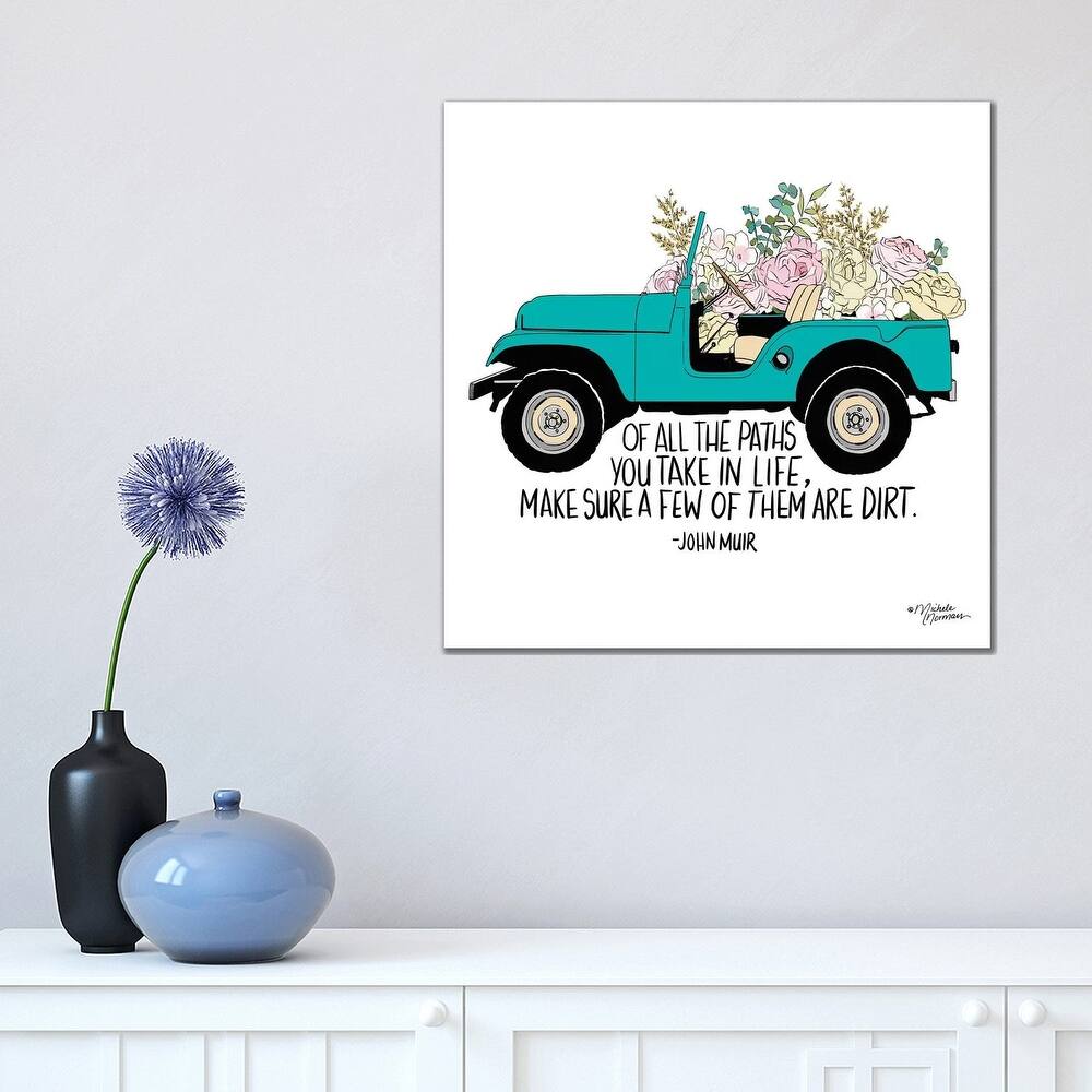 iCanvas "Floral Jeep" by Michele Norman Canvas Print