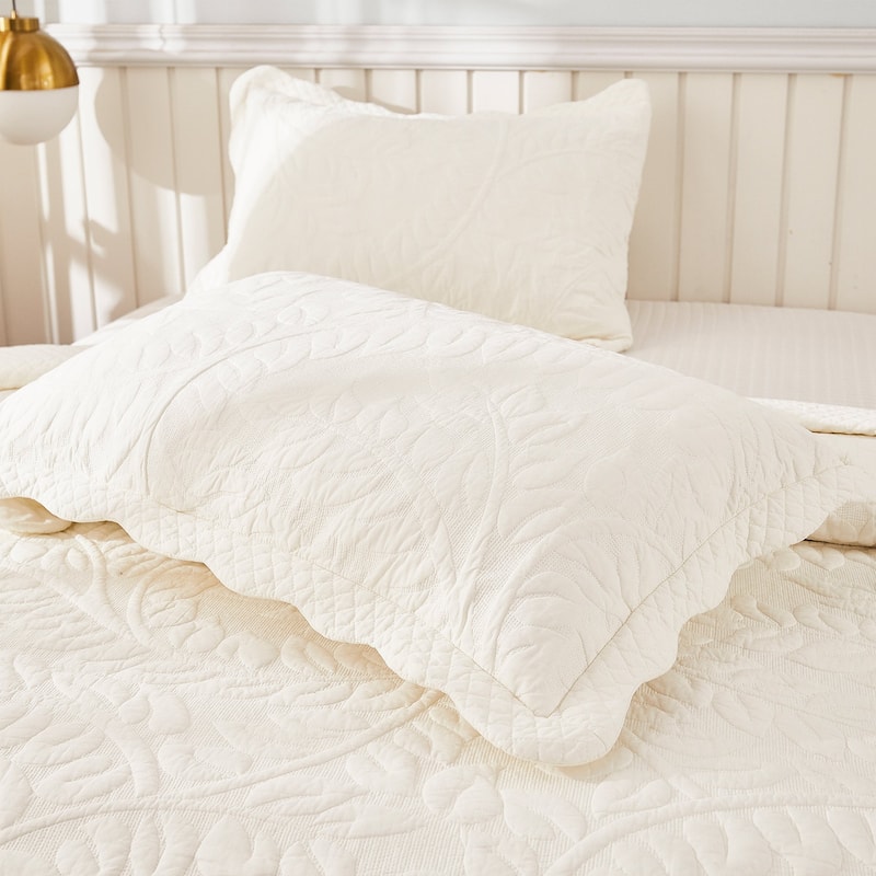 MarCielo 3 Piece Cotton Oversized Bedspread Quilt Set Tmonica