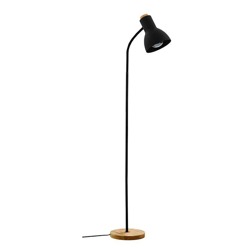 EGLO Verdal 1-Light Floor Lamp - Wood Accents - Black