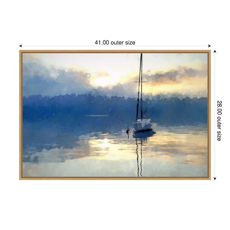 Boat At Dusk by Kim Curinga (41 x 28 in.), Framed Canvas Wall Art Print