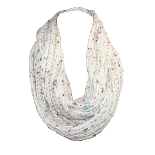 David & Young Womens Rib Knit with Speckles Infinity Loop Winter Scarf - One size
