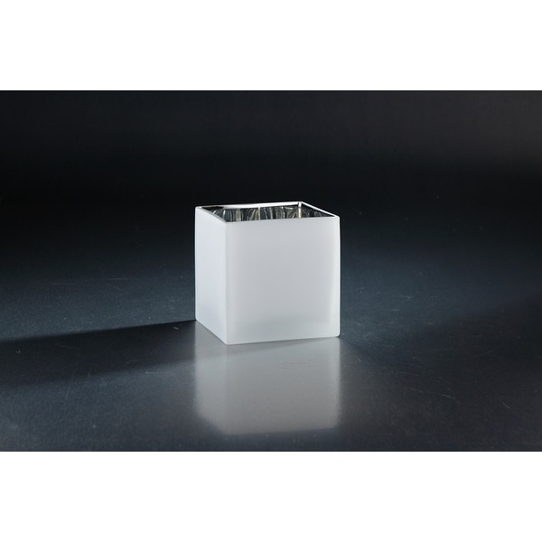 Shop 4 5 Frosted White Glass Tabletop Square Vase N A Ships