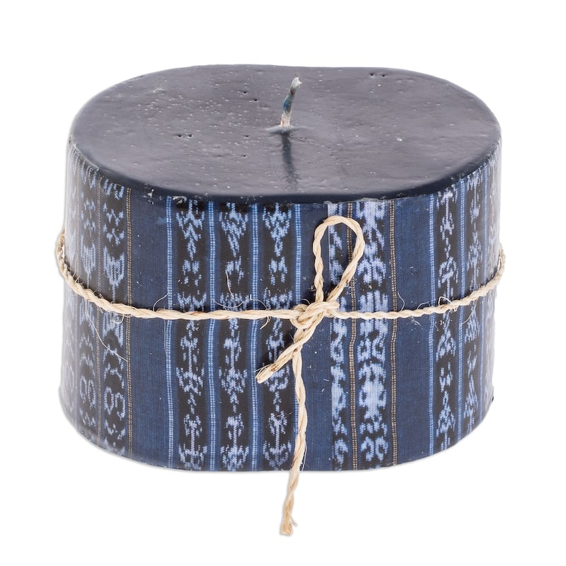 Novica Handmade Santa Catarina Palopo Blue Pillar Candle