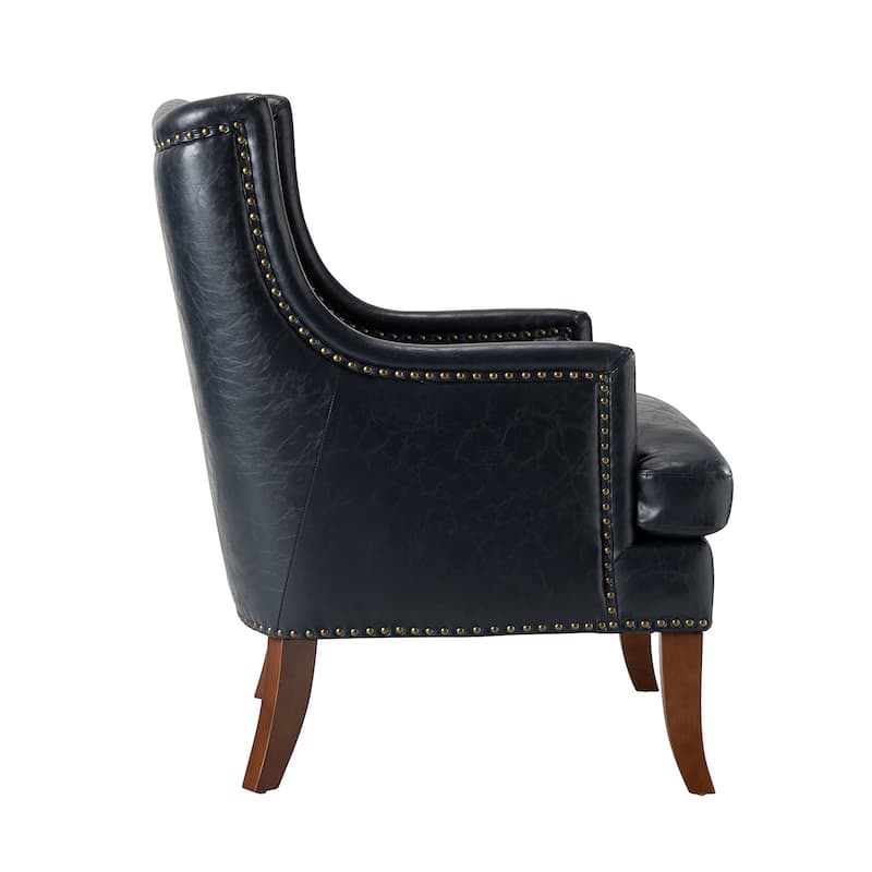 Konrad Comfy Living Room Vegan Leather Armchair by HULALA HOME