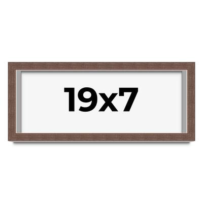 19x7 Shadow Box Frame Brown | 1.125 inches Deep Real Wood Rustic