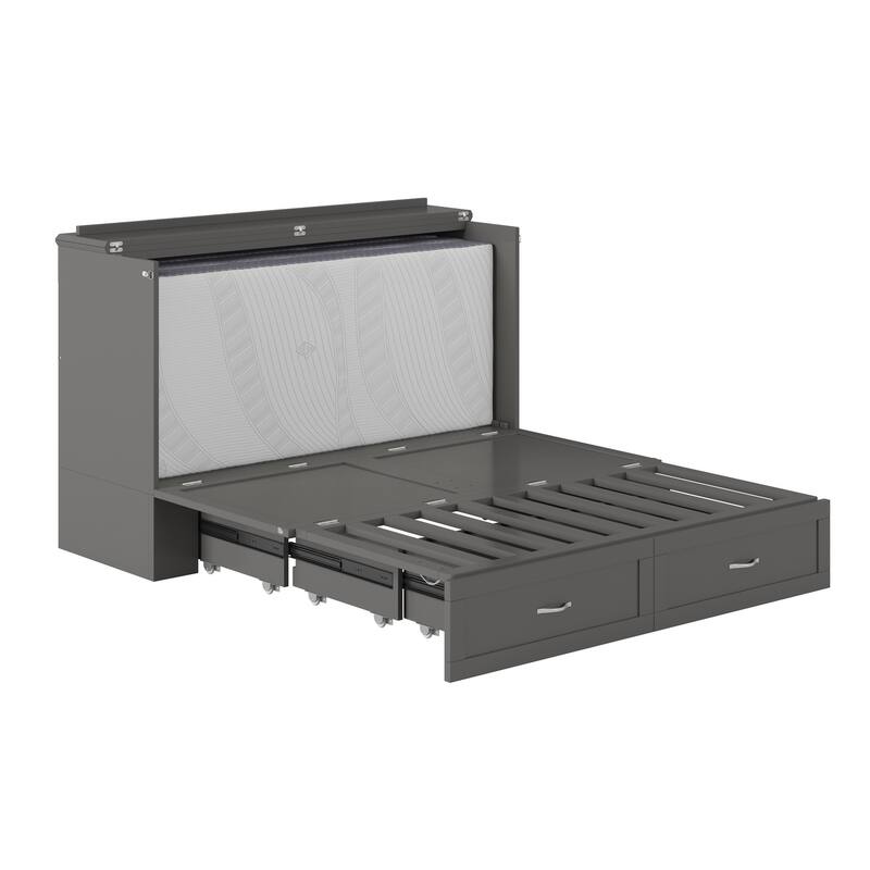 Hamilton Murphy Bed Chest with Mattress and Storage Drawer