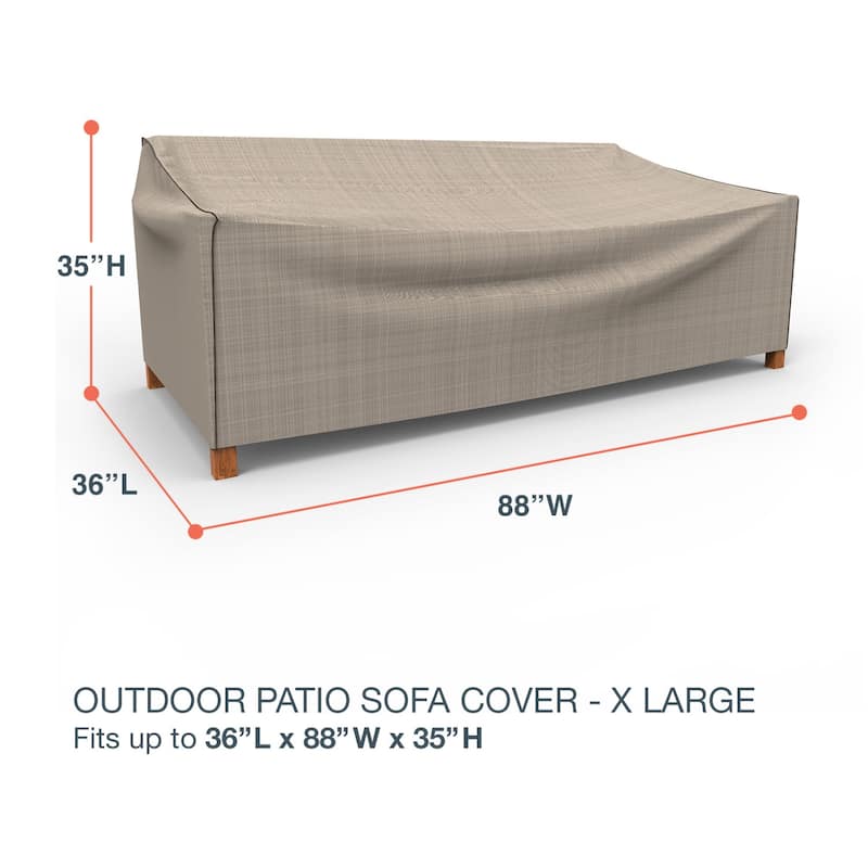 Budge StormBlock™ Mojave Black Ivory Patio Sofa Cover Multiple Sizes - Extra Large - 35"H x 88"W x 36"Deep