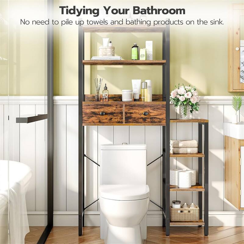 Over The Toilet Storage - 9.4"D x 33"W x 65"H