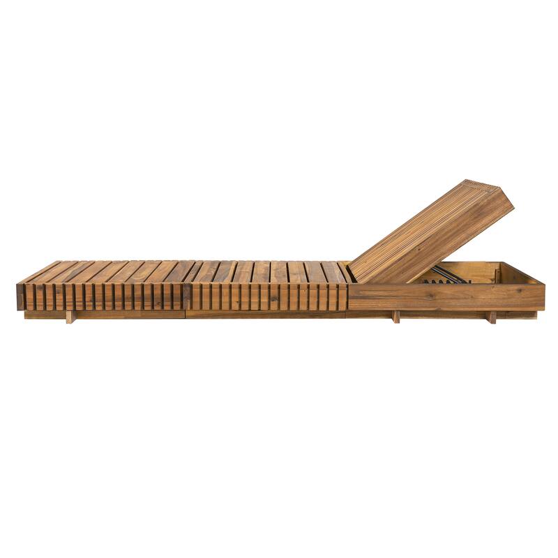 Christopher Knight Home- Lingard Outdoor Acacia Wood Chaise Lounge Set