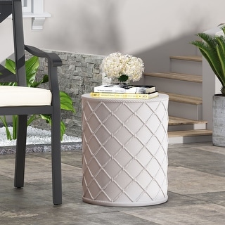 Tim Outdoor Lightweight Concrete Side Table by Christopher Knight Home