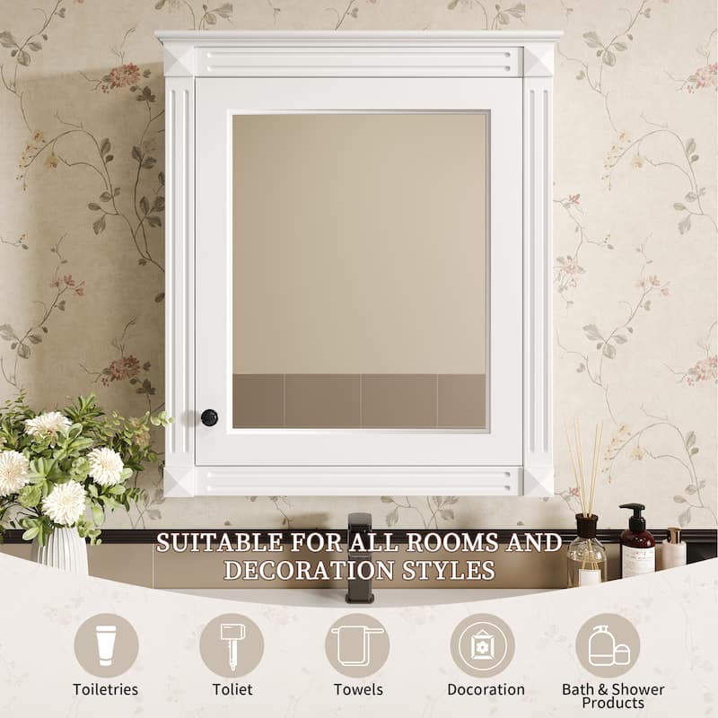24'' X 27'' Wall Mounted Bathroom Storage Cabinet With Mirror