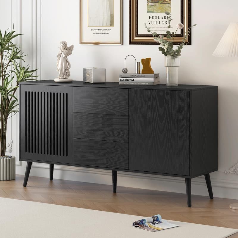 Modern Cabinet with 2 Doors and 3 Drawers