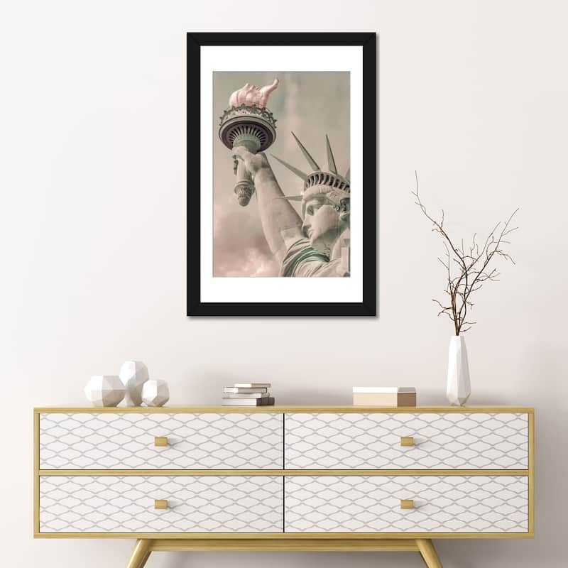 iCanvas "New York City Statue Of Liberty Urban Vintage Style" by Melanie Viola PFA