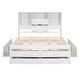 preview thumbnail 7 of 26, Queen Size Platform Bed with Storage Headboard & 8 Drawers - White