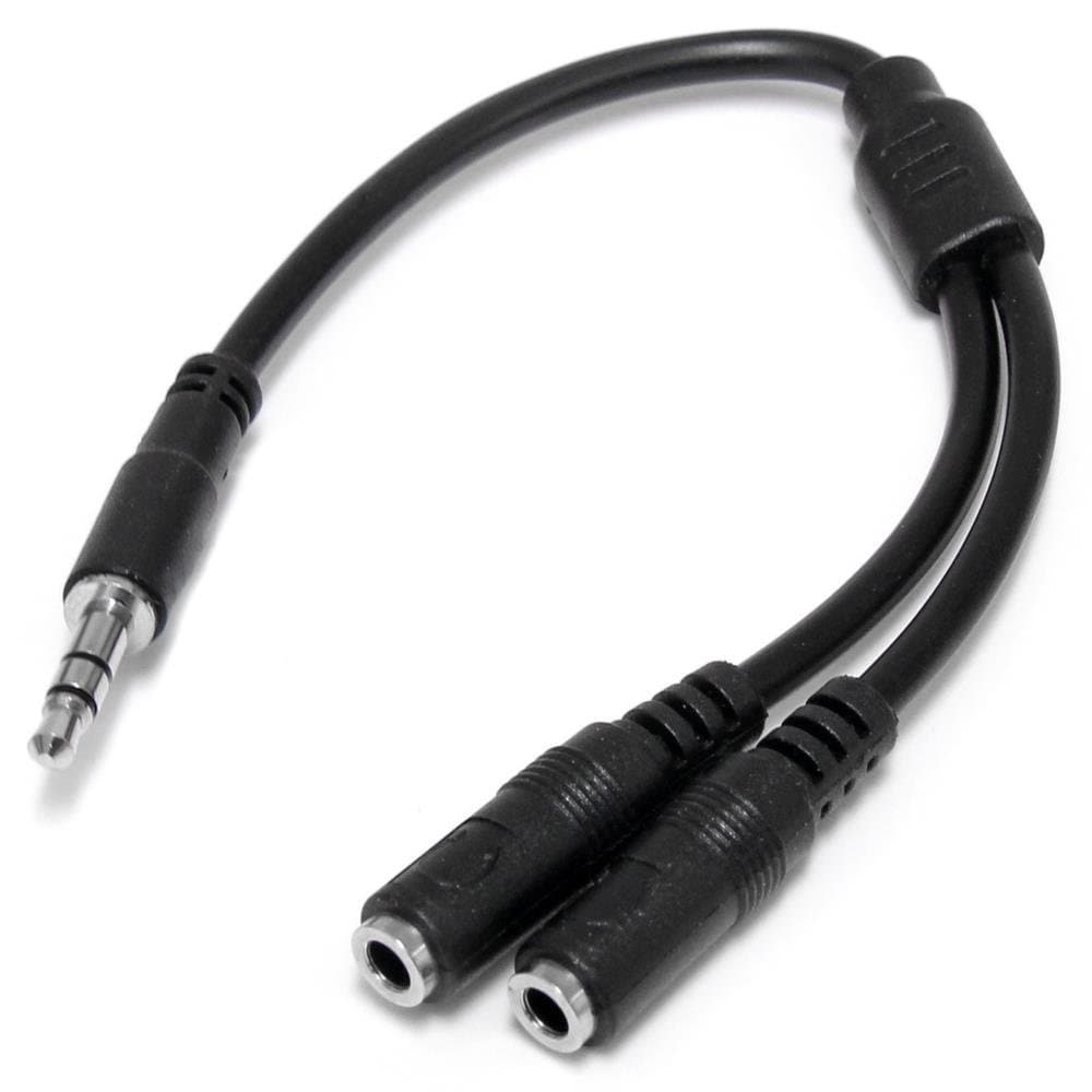 Startech Muy1mffs Slim Stereo Splitter Cable - 3.5Mm Male To 2X 3.5Mm Female - Black