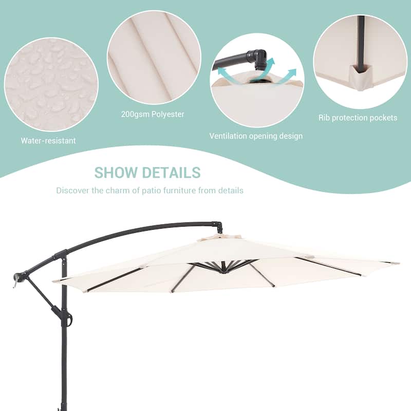 BONOSUKI 10ft Patio Umbrella,Hanging Market Umbrellas w/Tilt Adjustment