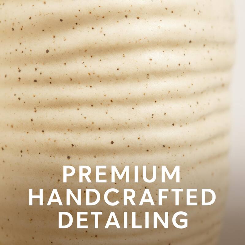 Aria Home Cream Ceramic Vase Set of 3 with Speckled Finish Decor