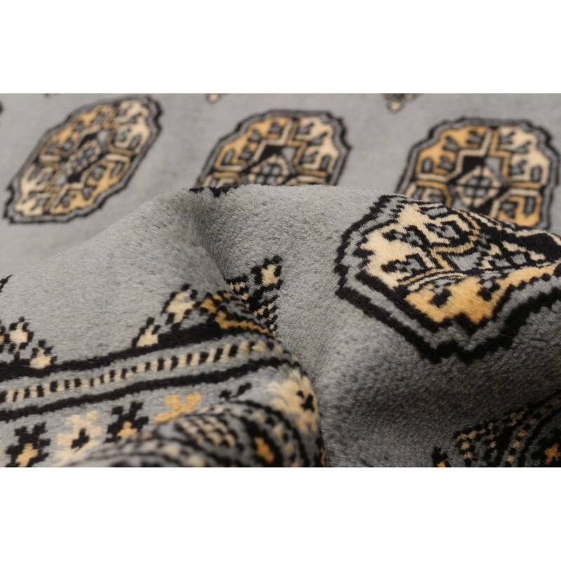 Finest Peshawar Bokhara Grey Rug 8'1" x 10'5" - 8'1 x 10'5