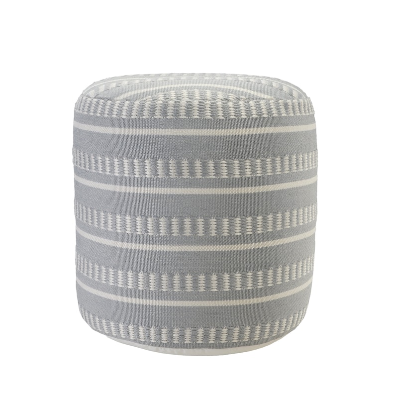 Sevita Dash and Stripe Geometric Indoor Outdoor Pouf - 20" x 20" x 20"