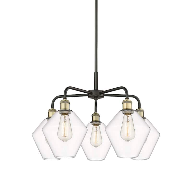 Innovations Lighting 516-5CR-17-26 Cindyrella Chandelier Cindyrella 5 - Black Antique Brass / Clear