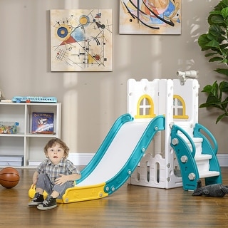 5 in 1 Toddler Slide, Indoor Kids Slide Playset for 1-3 Years Olds - Yellow