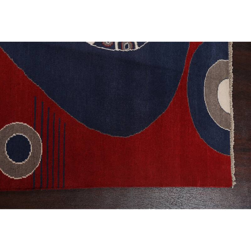 Geometric Modern Gabbeh Kashkoli Oriental Area Rug Wool Hand-knotted - 6'1" x 8'11"