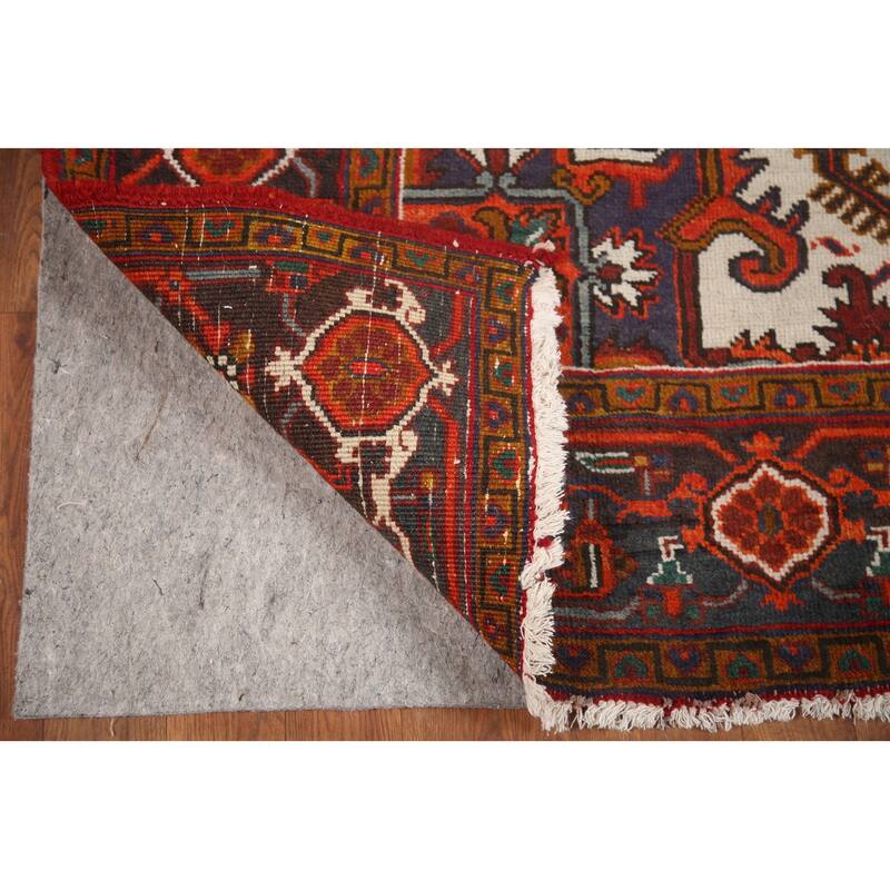 Hand Knotted Oriental 100% Wool Carpet Traditional Medallion Red Heriz Area Rug - 9' 8'' X 6' 7''