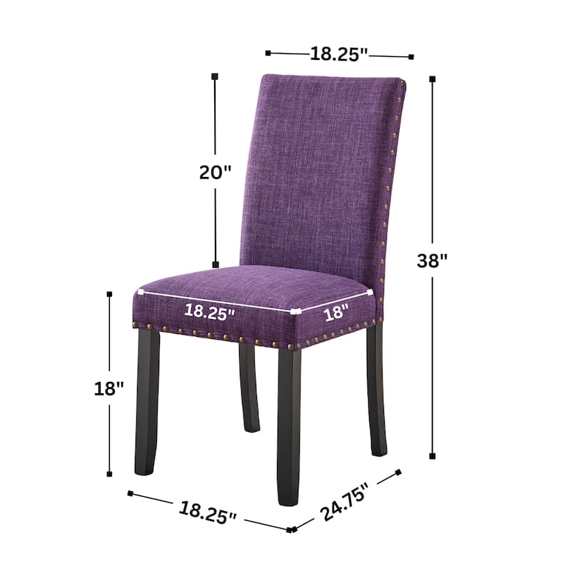 Copper Grove Humboldt Nailhead-trim Fabric Dining Chairs (Set of 2)