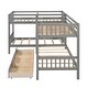 preview thumbnail 12 of 29, L-Shaped Twin Bunk Bed with Drawers, Pine Frame, No Box Spring Needed